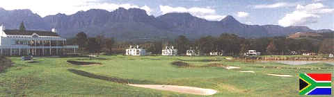 Erinvale clubhouse with Hottentots mountains in the background